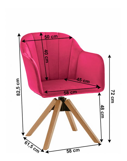 Uredska fotelja Daine (bukva + ružičasta)