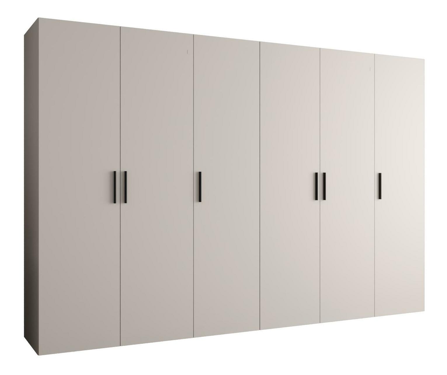 Dulap de haine 300 cm Borry 1 (Cașmir + Negru)