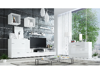 Mobilier living Berny 50 (alb + Alb lucios)