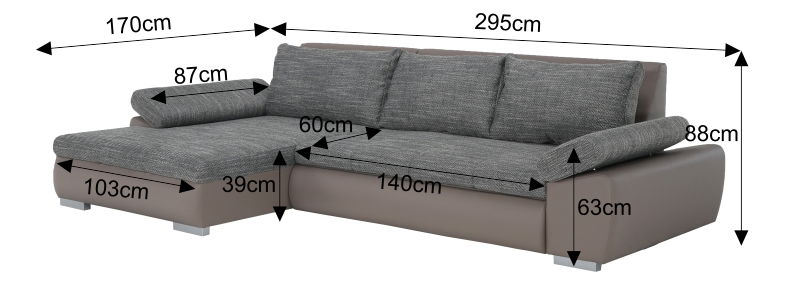 Sarok kanapé Konte (L)