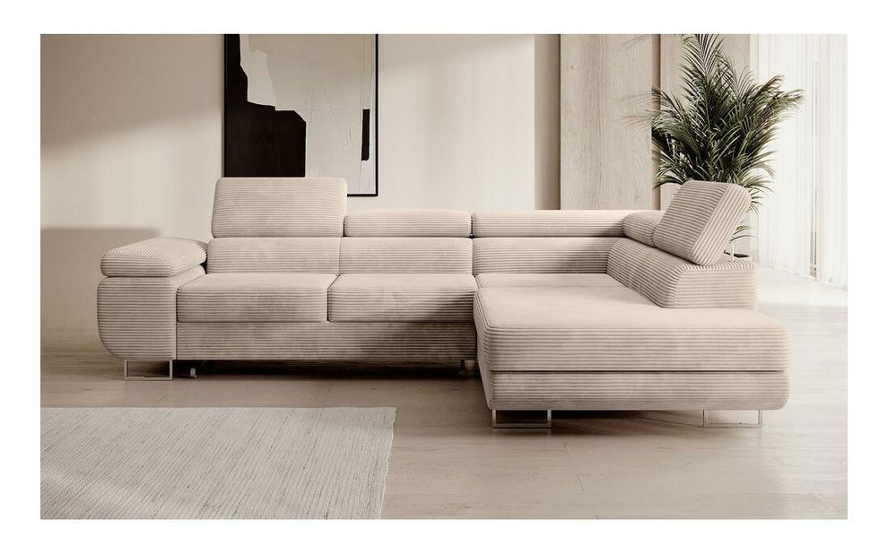 Kutna garnitura Stiletto (D) (tamnobež + srebrna)