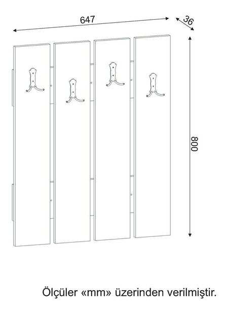 Vešiakový panel Angus (Biela)