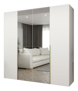 Dulap de haine 200 cm Alice 2 (alb + Auriu)