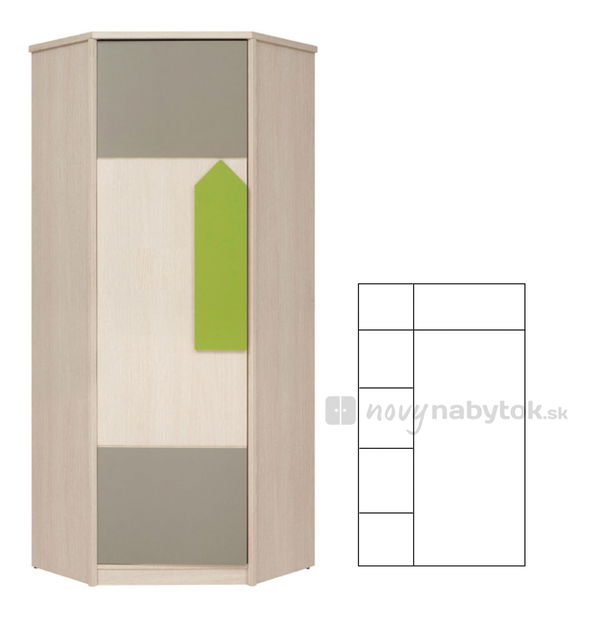 Sarok Ruhásszekrény Stormy SZFN1D/20/8
