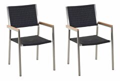 Set scaune 2 buc. Grosso (negru) (ratan)