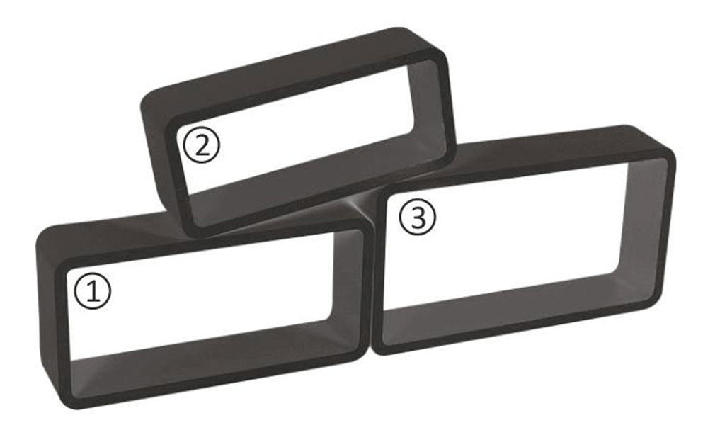 Polička Atos čierna (3 ks.)