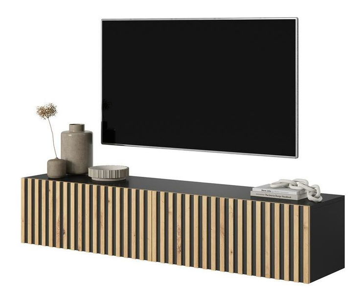 Masă TV Tenessie 138 (negru + stejar artisan)