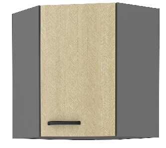 Dulap inferior de bucătărie de colț Scarmi 58x58 GN-72 1F (Antracit + Herringbone scandi)