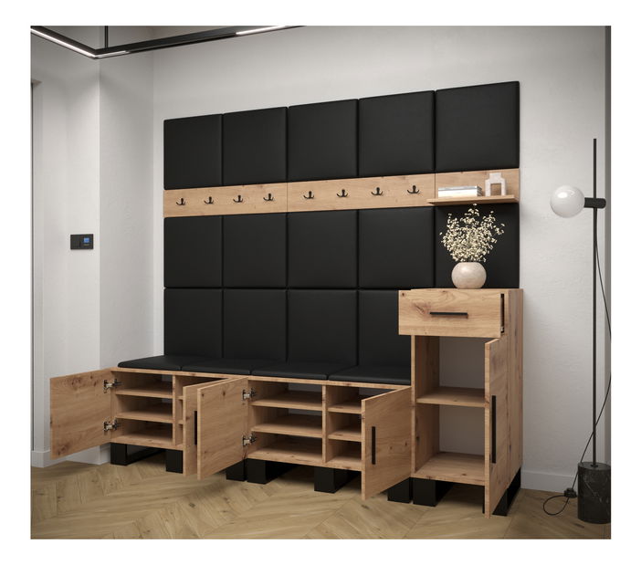 Set mobilier pentru hol Amanda 8 (Stejar artisan + Alb)