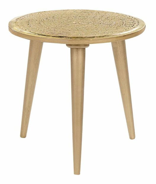 Set 2 ks príručných stolíkov Narza (zlatá)