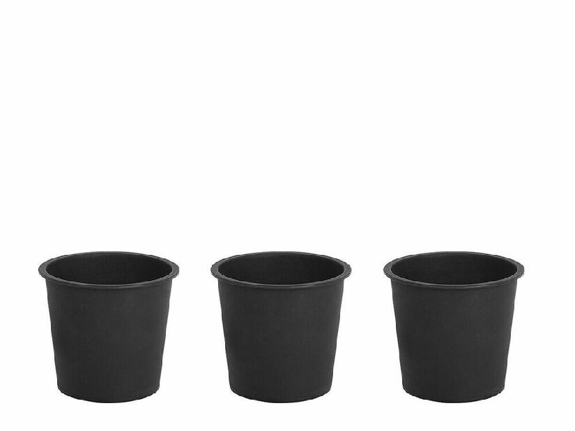 Set 3 buc inserții rotunde pentru ghiveci ERANTHA 34 cm (plastic) (negru)