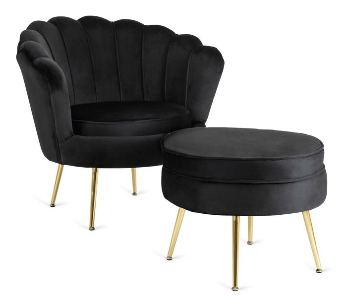 Fotoliu Guarida (negru) (cu taburete)