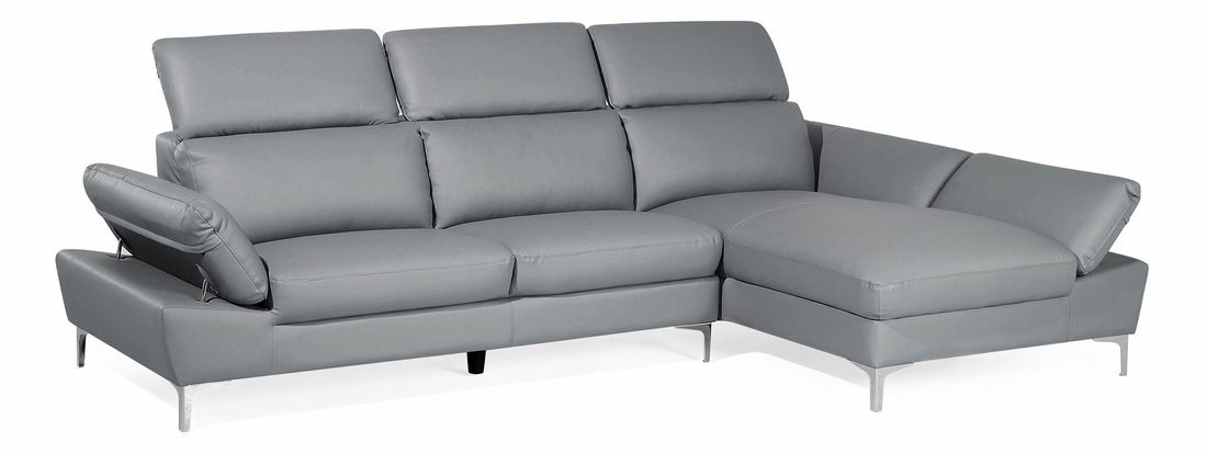 Kožená rohová sedačka Farona (svetlosivá) (P)