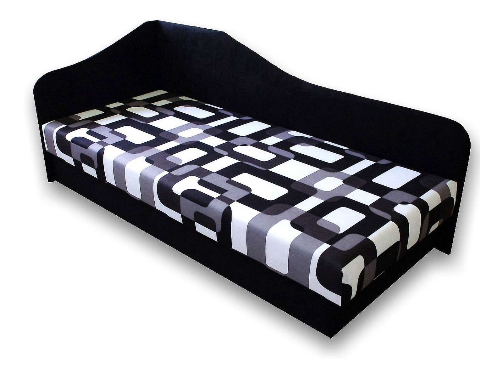 Jednolôžková posteľ (váľanda) 80 cm Lady 87 (Čierna 39 + Gusto 12) (L)