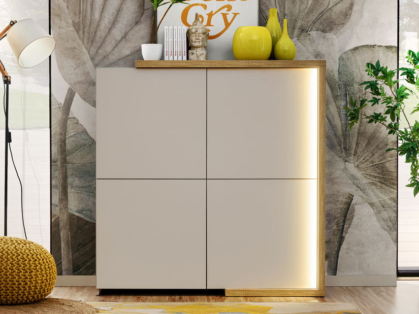 Dulap Dares K02 (Stejar grand natural + Cașmir)