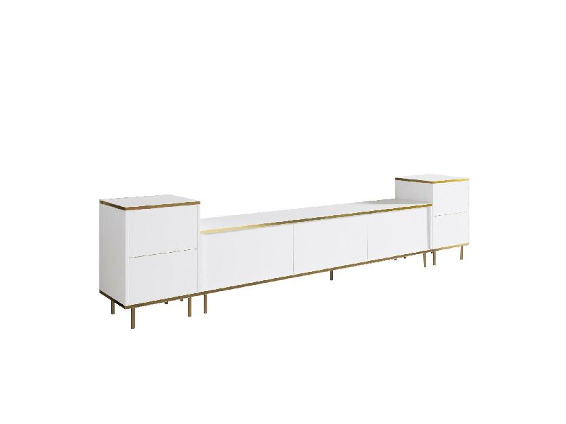 TV asztal/szekrény Mamene 3 (fehér + arany) 