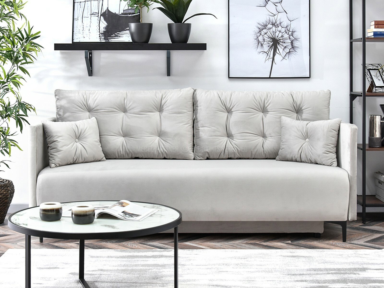 Pohovka dvojsedačka Mastil (sivá + čierna)