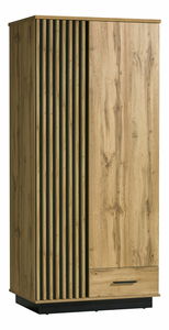 Šatníková skriňa typ LA1 Laticia (matná čierna + dub wotan)