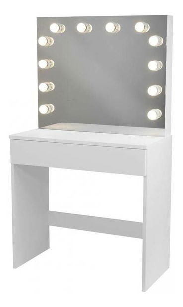 Fésülkődőasztal Glamorous (LED világítással) (fehér)