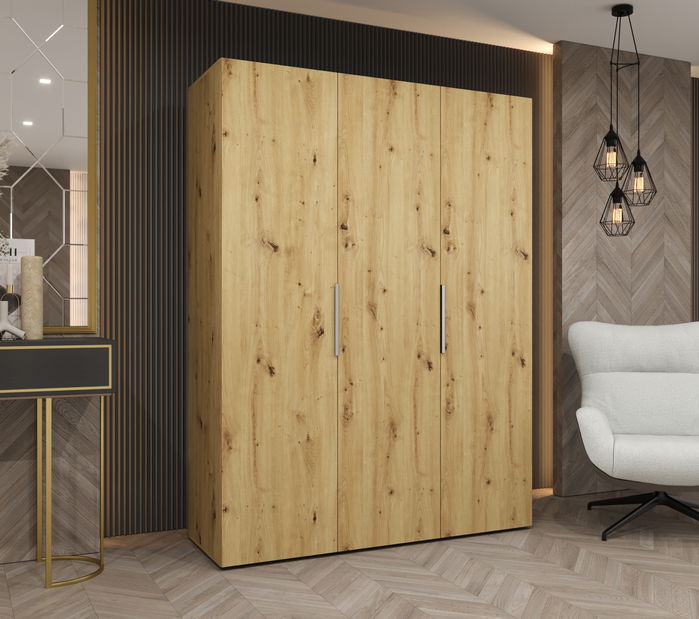 Šatníková skriňa 150 cm Mirabella 1 (dub artisan + kašmír)