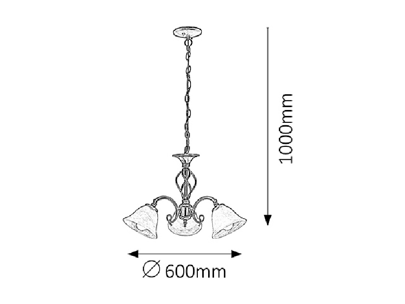 Luster Beckworth 7133 (bronzová + ryžové kamenné sklo)