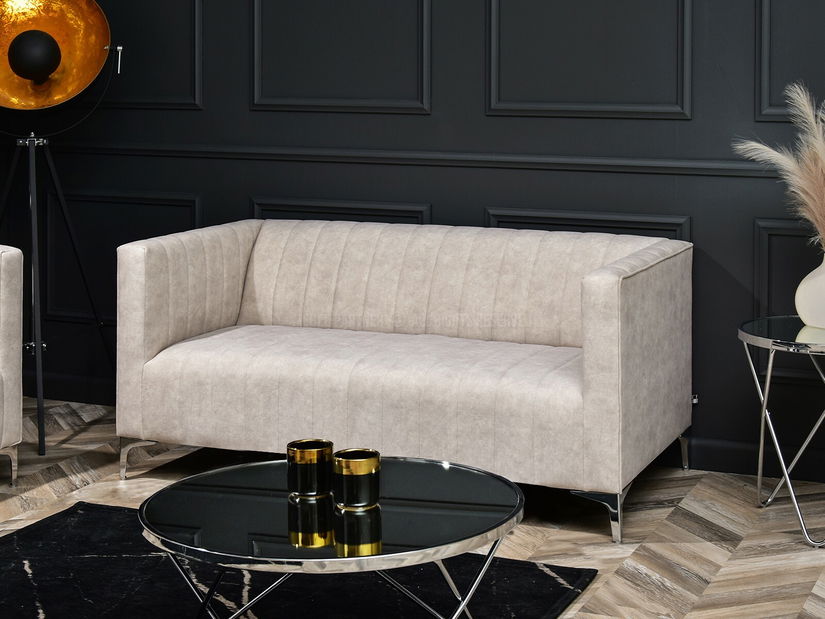 Canapea două locuri Represaliar (nisipiu + crom)