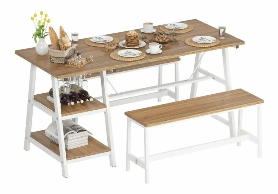 Set sufragerie 1+2 SAFAR (stejar + alb) (pentru 2 persoane)