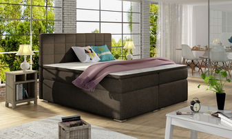 Franciaágy Boxspring 180 cm Abbie (barna) (matracokkal)