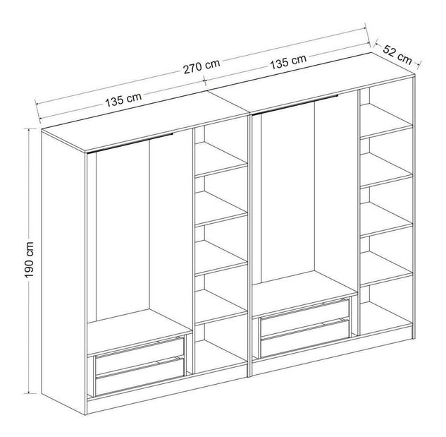 Dulap de haine Kalia 3820 (Alb)