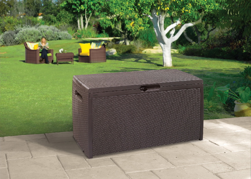 Záhradný úložný box Rattan BOX 265 L (plast)