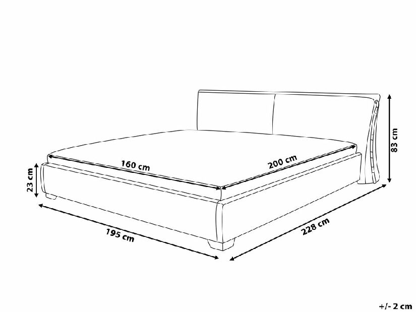 Manželská posteľ 160 cm PARNAS (s roštom a LED osvetlením) (zlatá)