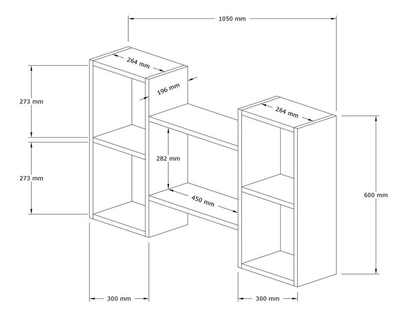 Raft Mubimo 2 (stejar zafir + antracit) 