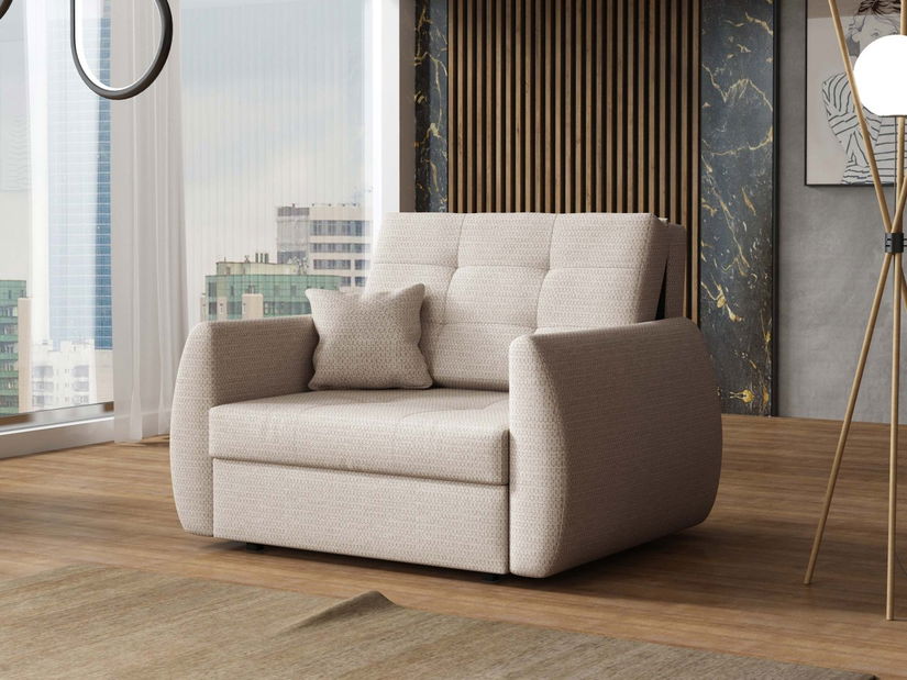 Fotelja na razvlačenje Clovea Art I (krem) (s prostorom za odlaganje)