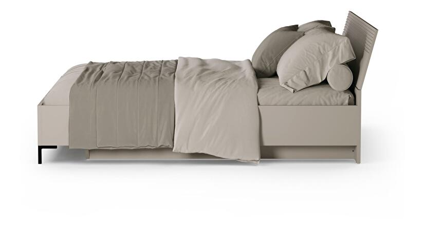 Franciaágy 160 cm Demandaron (taupe + silverjack tölgy) (ágyráccsal) (tárolóhellyel)