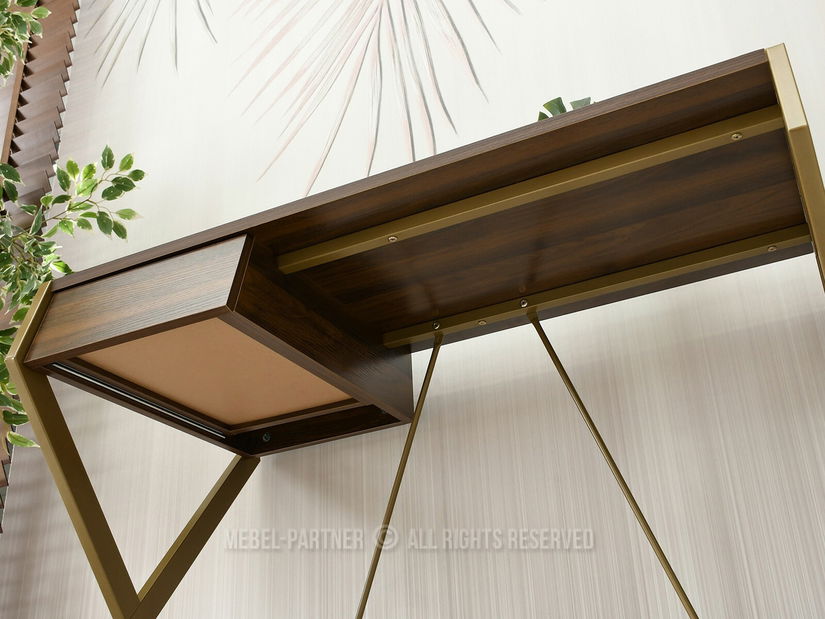 Masă PC Desiguo (nuc + auriu)