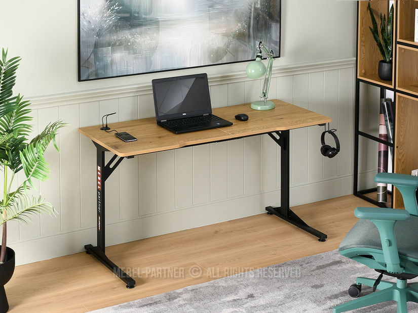 Masă PC Matts 140 (stejar + negru)