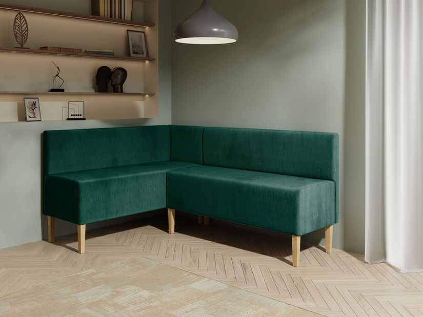 Bancă de colț NEVIAM 130x180 (verde închis) (S)
