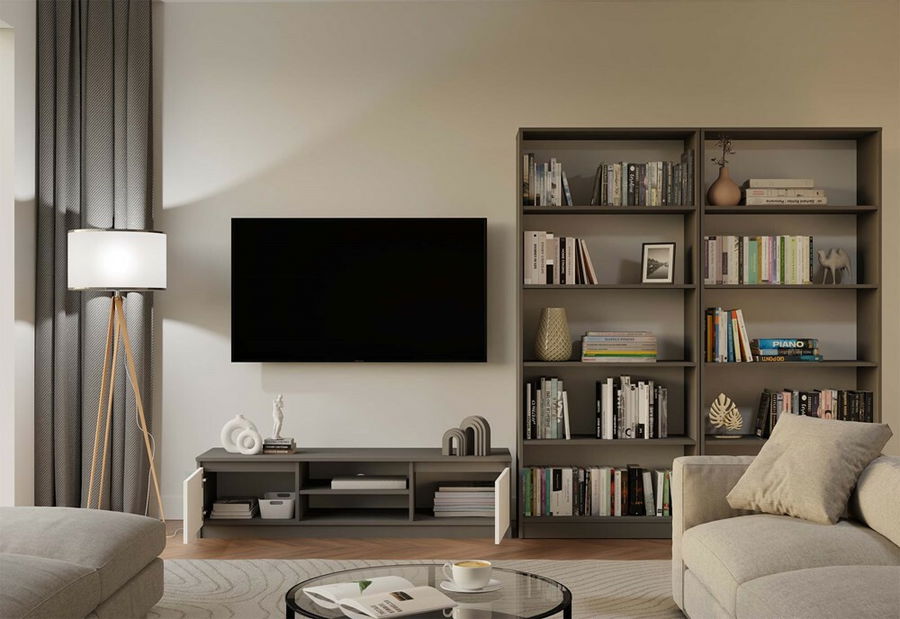 TV skrinka Musecalo 140 (antracit + biela)