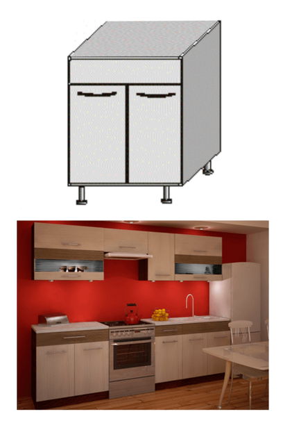 Dulap inferior de bucătărie sub chiuvetă DZ-80 Igo