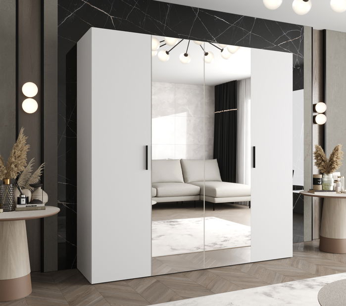 Ruhásszekrény 200 cm Borry 2 (fehér + fekete)