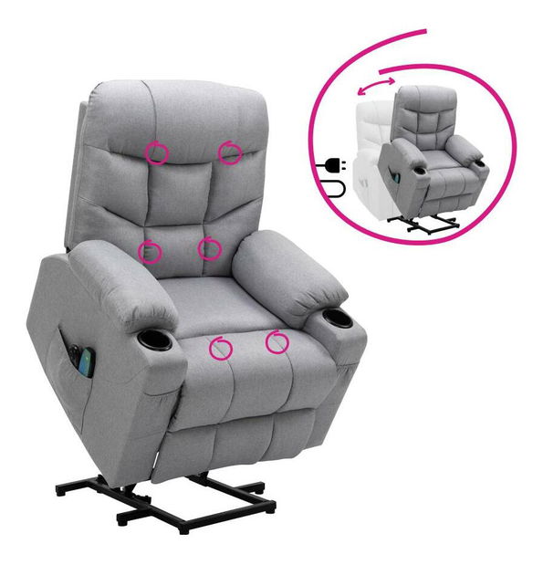 Masszázsszék Hipocresias (világosszürke)