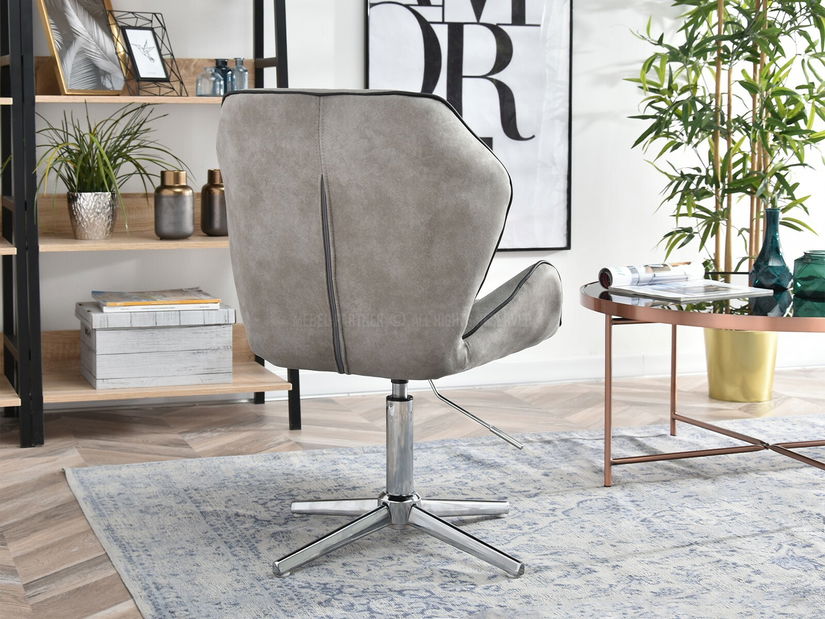 Kreslo Velma S (sivá + chrómová)