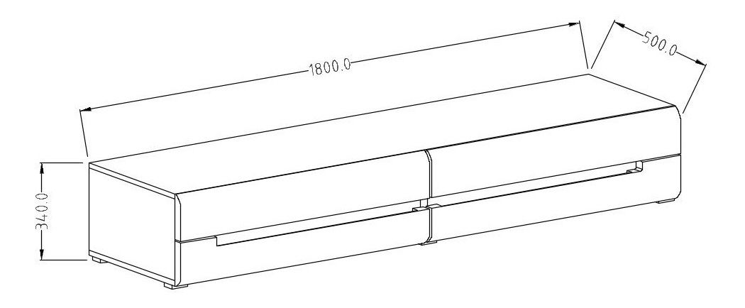 TV stolík Hayle Typ 40 (biela + biely vysoký lesk)