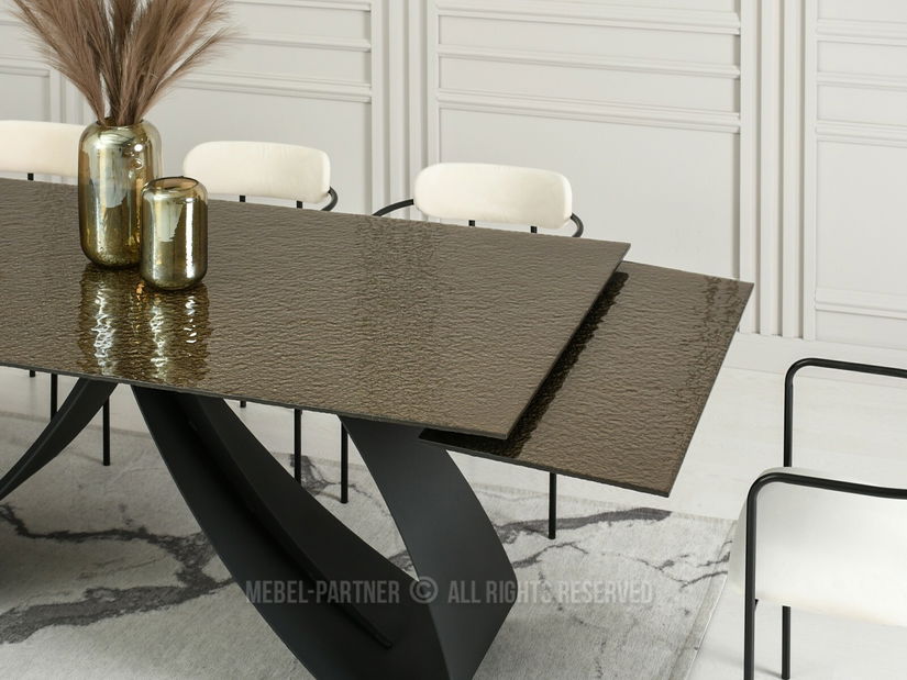 Masă de sufragerie Prego (auriu + negru)