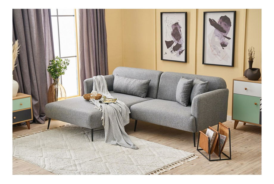 Kutna garnitura Revosatta (L) (siva + crna)