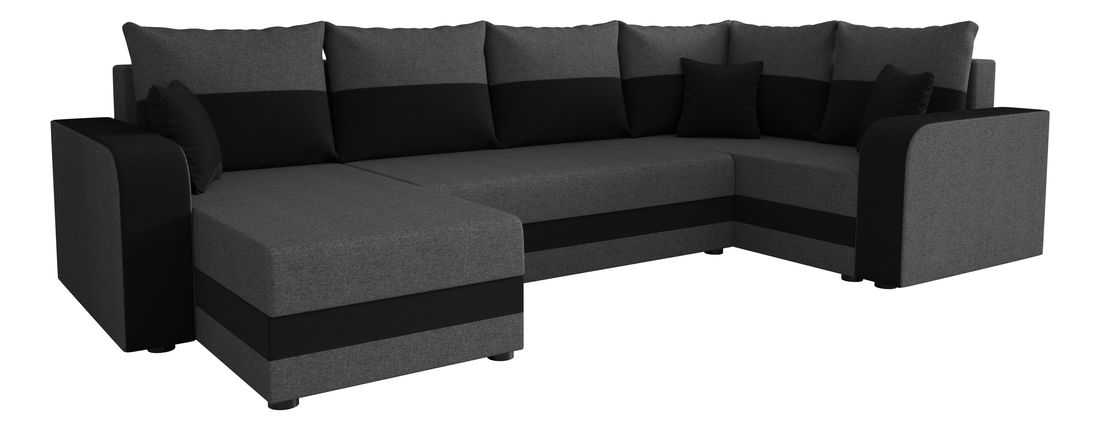 Colțar în formă de U Harmony Long (Gri + Negru) (D)