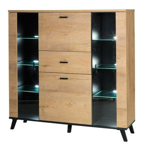 Komoda Madeira ML3 (hrast  lefkas + crna)