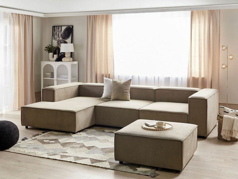 Colțar cu taburete Afrika (manchester maro) (D)