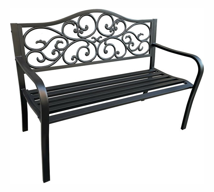 Záhradná lavička Intente (čierna)