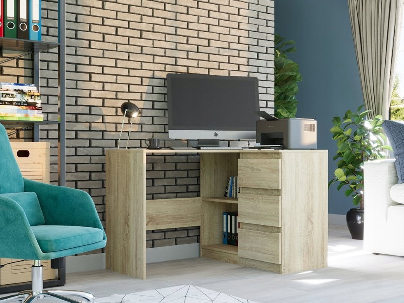 Rohový PC stolík Nolmir (dub sonoma) (P)